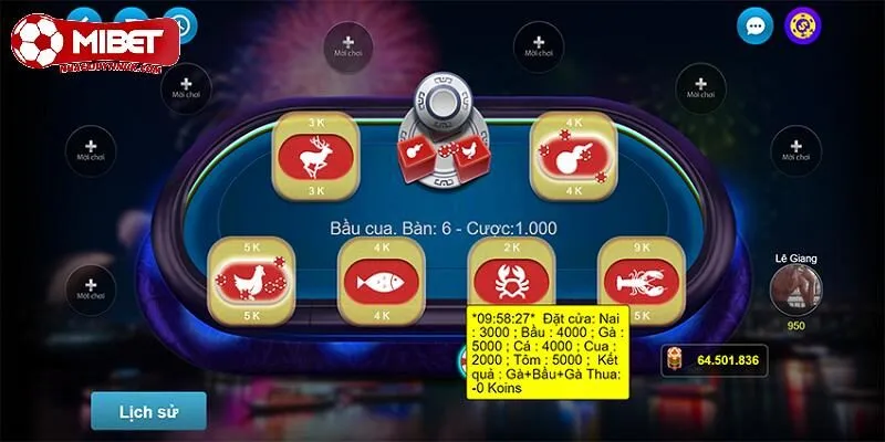 Tỷ lệ trả thưởng và các hình thức cược chính tại bầu cua online Mibet